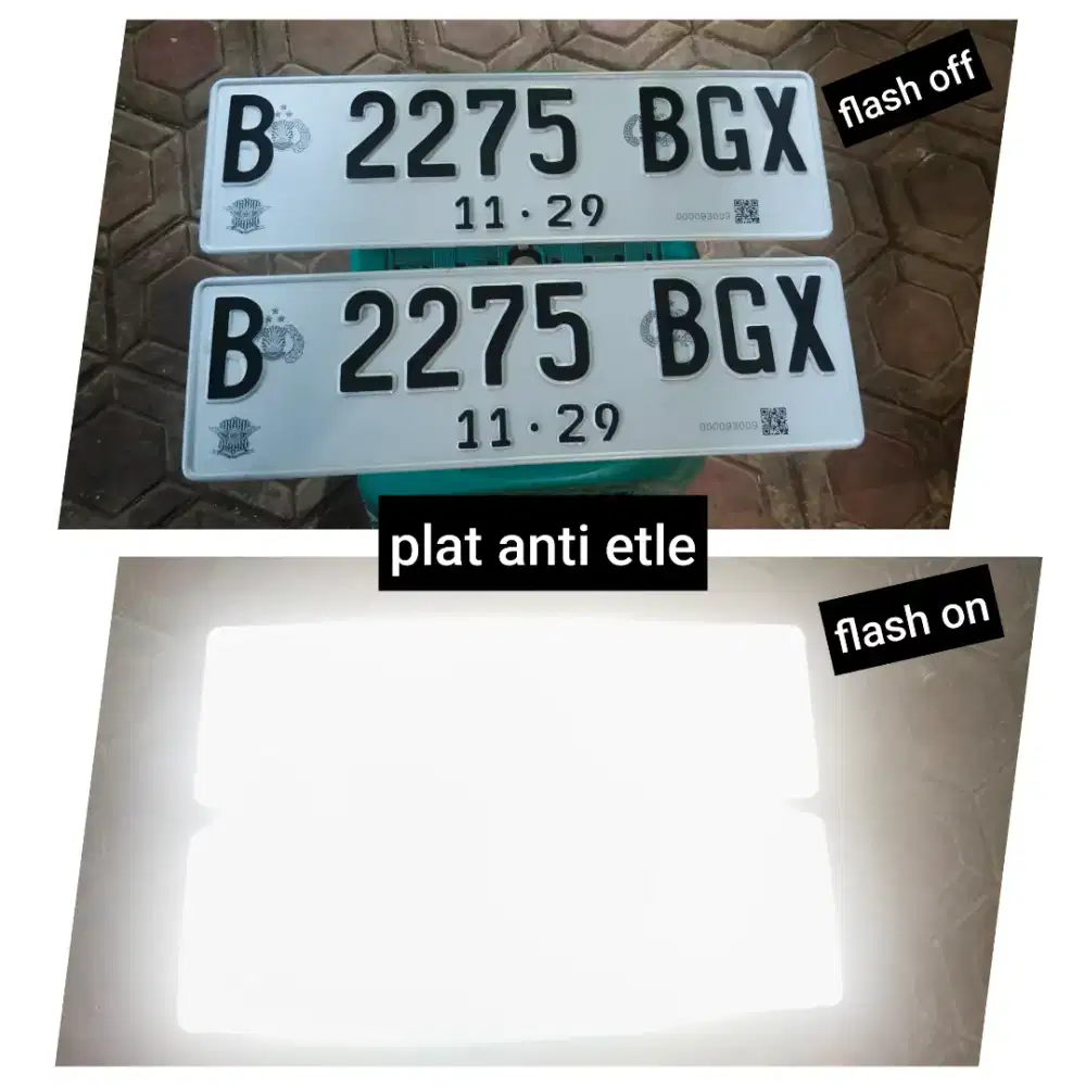 Plat mobil anti etle/ anti camera tilang, font terbaru, dapat sepasang