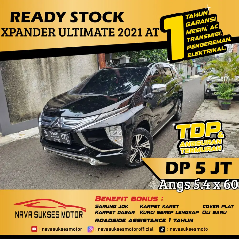 TDP 5Jt Angs Termurah Xpander Ultimate 2021 Matic Hitam Low Km LikeNew