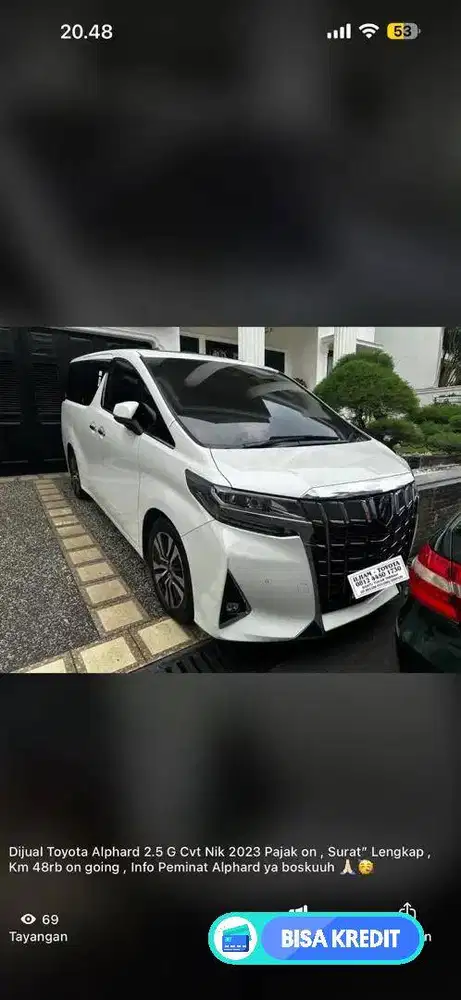 Toyota Alphard 2.5 G AT 2023 barang Bagus