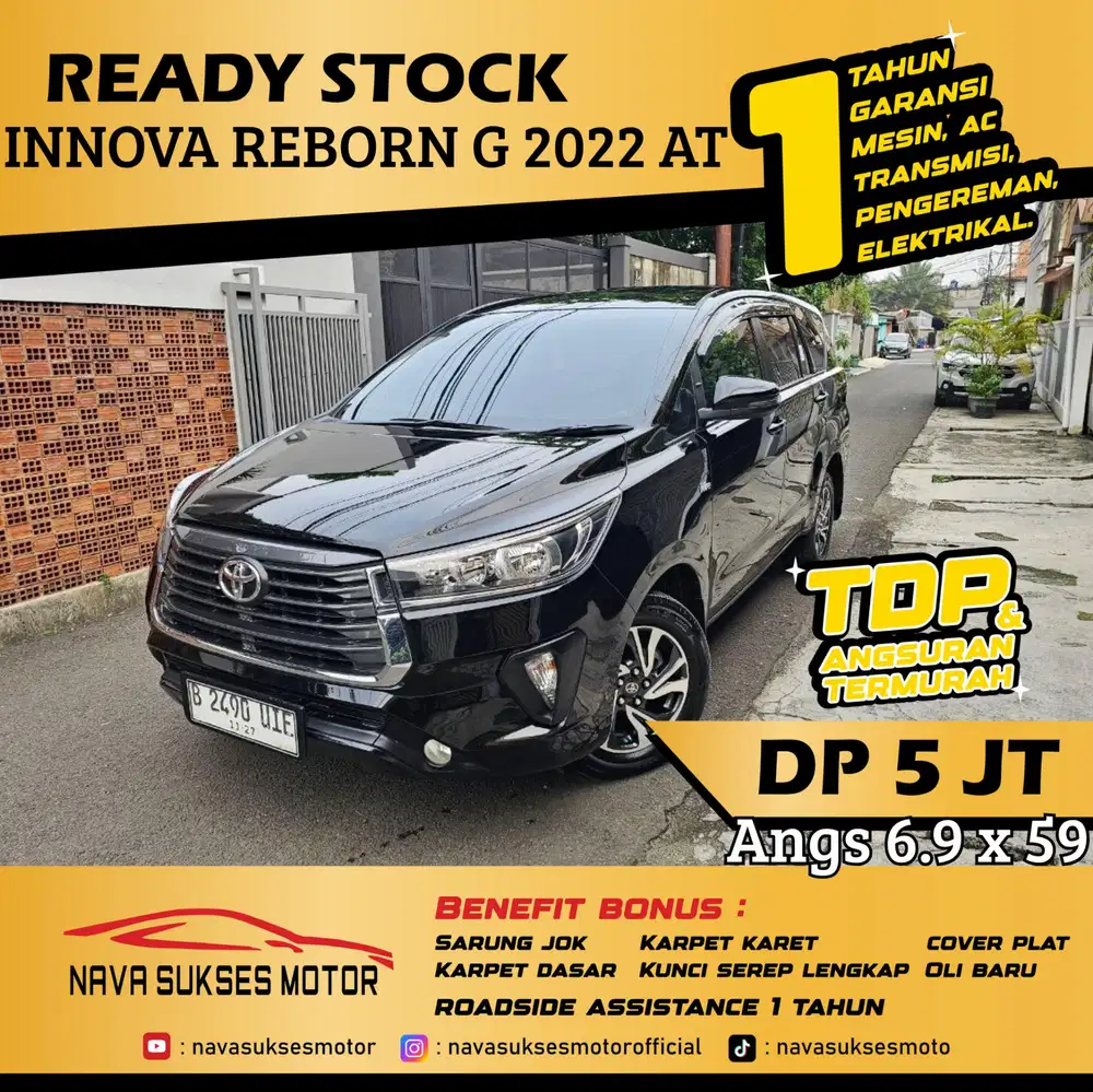 TDP 5 Jt Angs Termurah Innova Reborn G 2022 Matic Hitam Low Km LikeNew