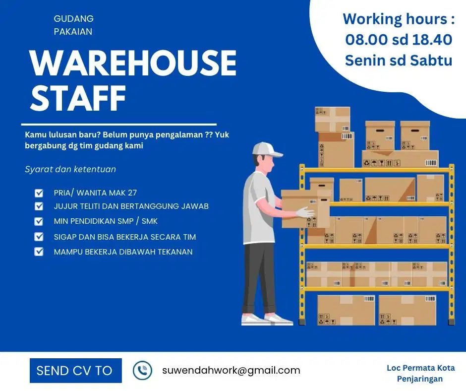 STAFF GUDANG PAKAIAN OLAHRAGA