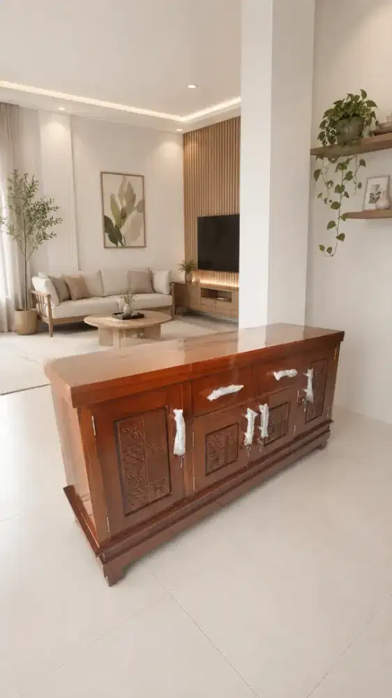 Buffet Rak TV Diswar Kayu Jati 160