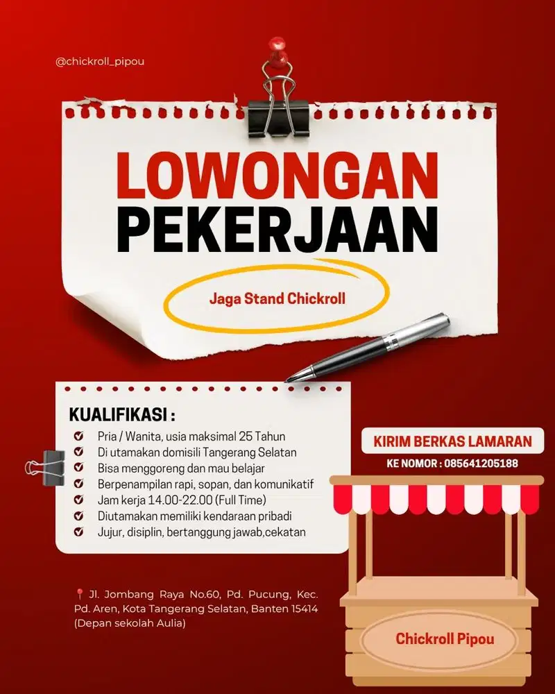 Jaga stand chcikroll di parigi pondok aren