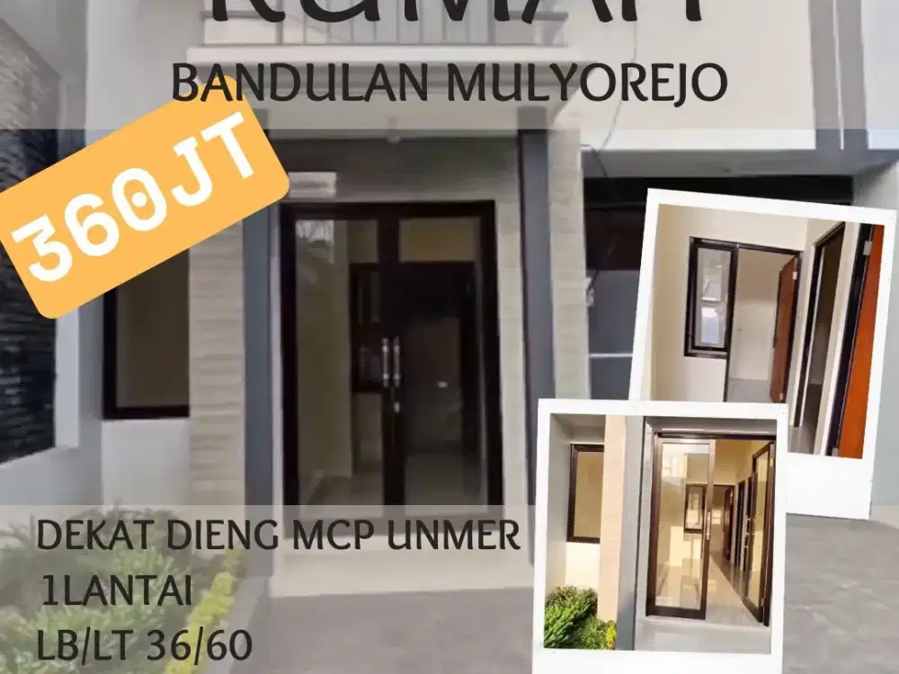 Rumah dijual di Malang 360jt bandulan mulyorejo kawasan dieng MCP UNMER