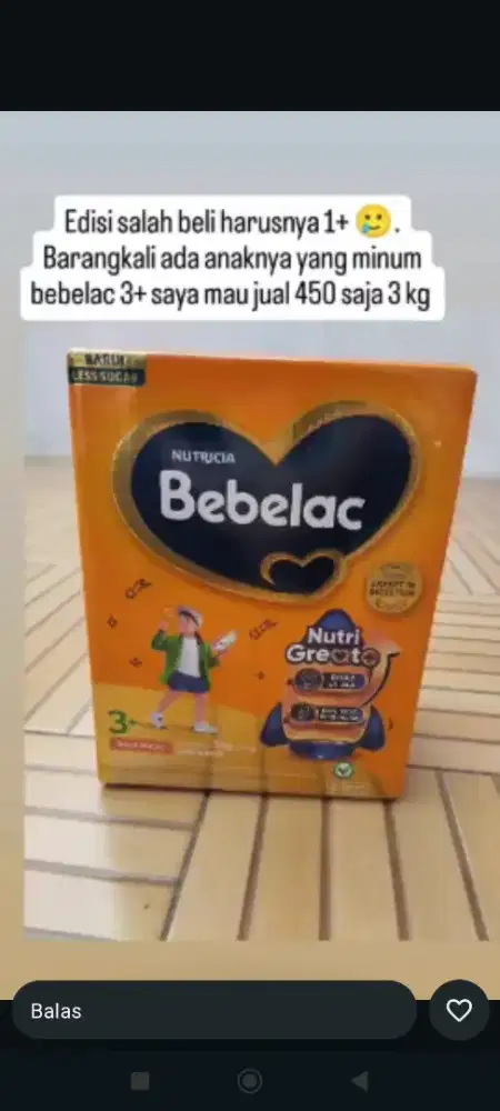 Susu bebelac 3+ isi 3 kilo