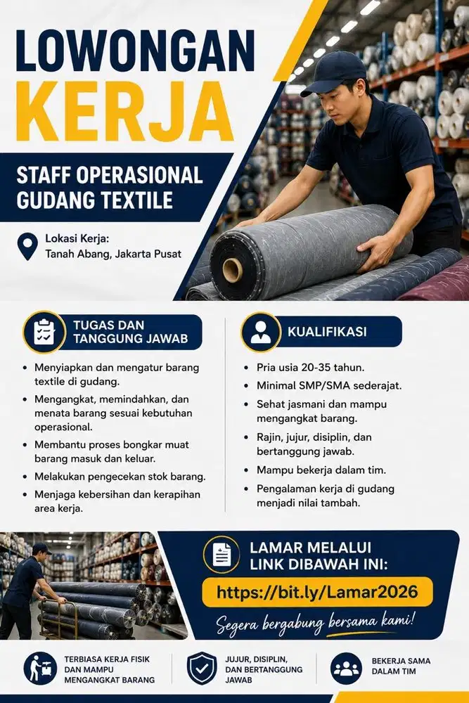 STAFF OPERASIONAL GUDANG TEXTILE