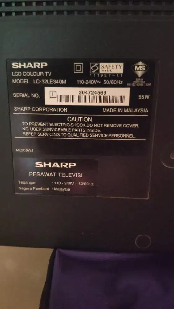 TV SHARP LED AQUOS 32 INCH
