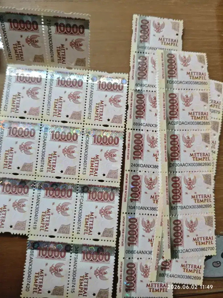 Dijual murah MATERAI RP 10ribu. Kondisi baru belum terpakai