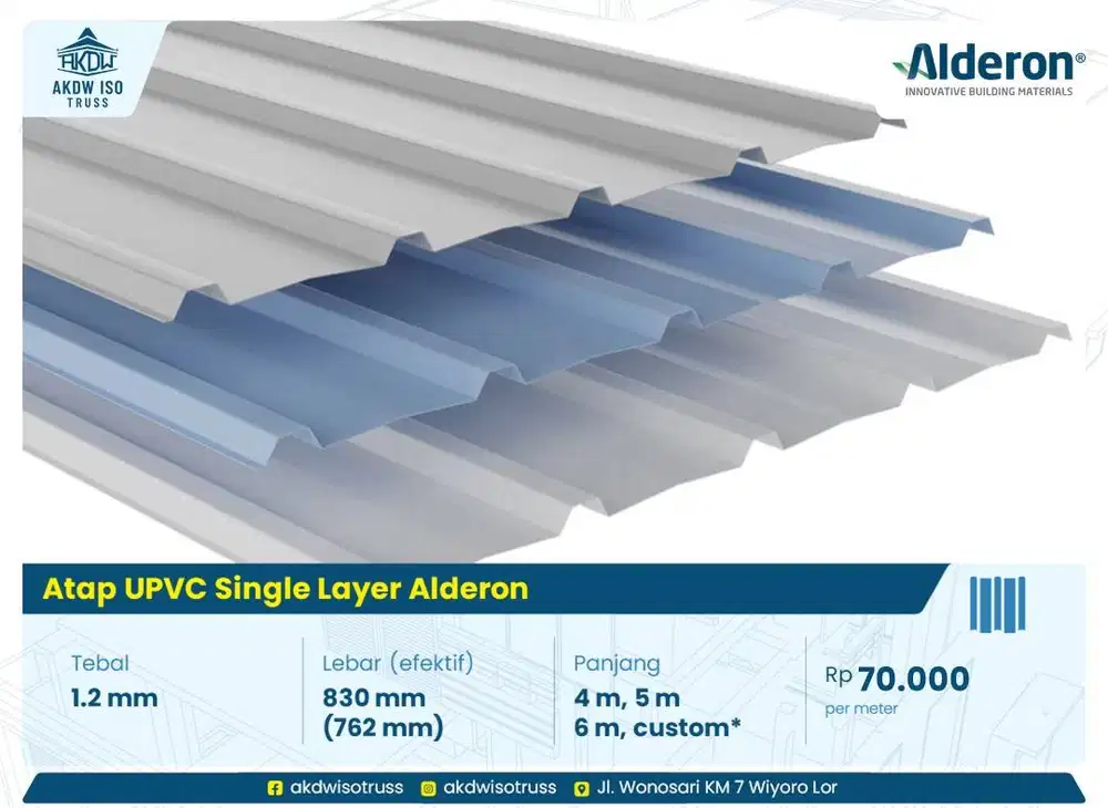 Atap UPVC Single Layer dan Double Layer Alderon