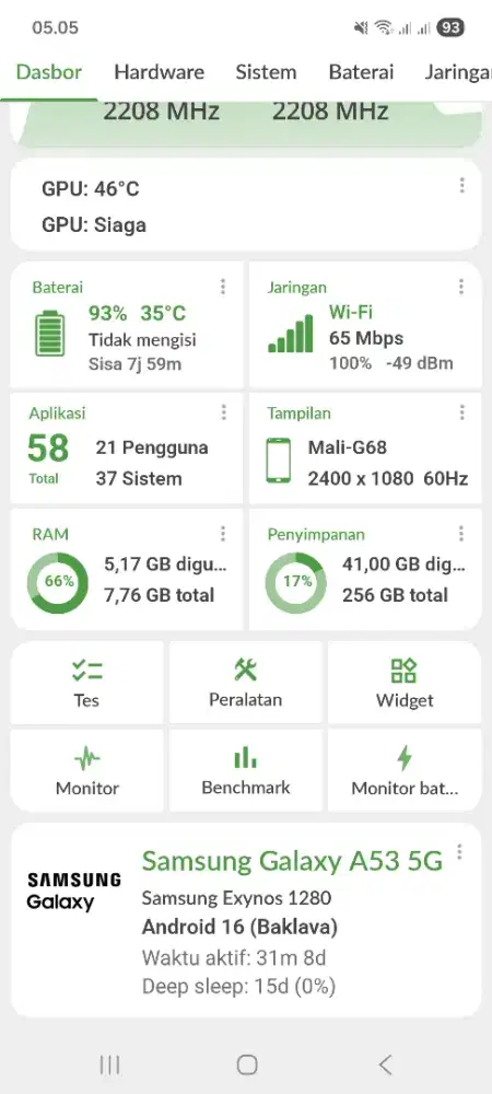 Saya mau jual hp samsung galaxy a53 5g