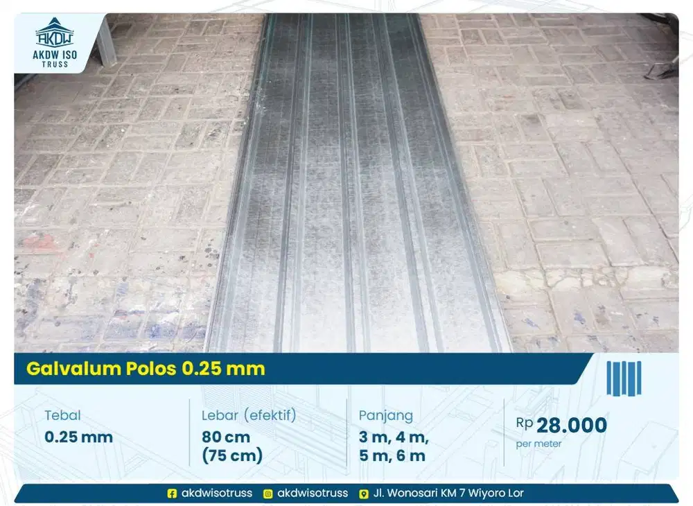 Spandek / Galvalum Pasir Polos 0.25mm 0.30mm UPVC Dr Shield Alderon