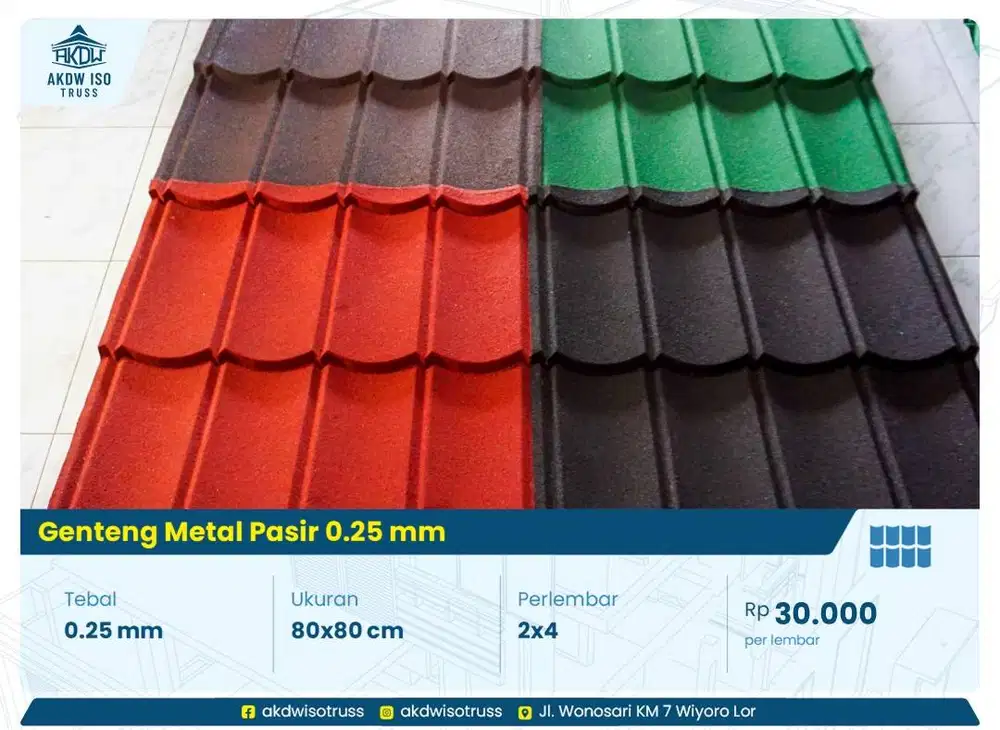 Genteng Metal Pasir Multi Sakura Surya Skygen Transparan / Bening