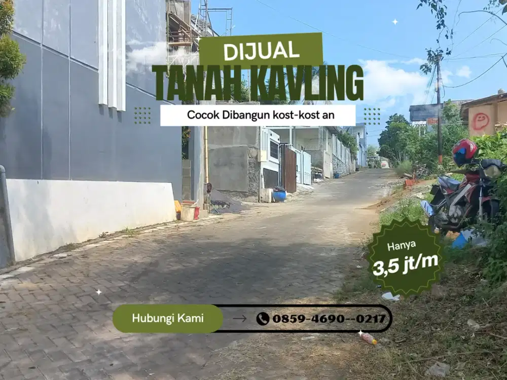 Tanah Malang 5 Menit Kampus UB Malang Cocok Dibangun Rumah Row Jalan 6 Meter