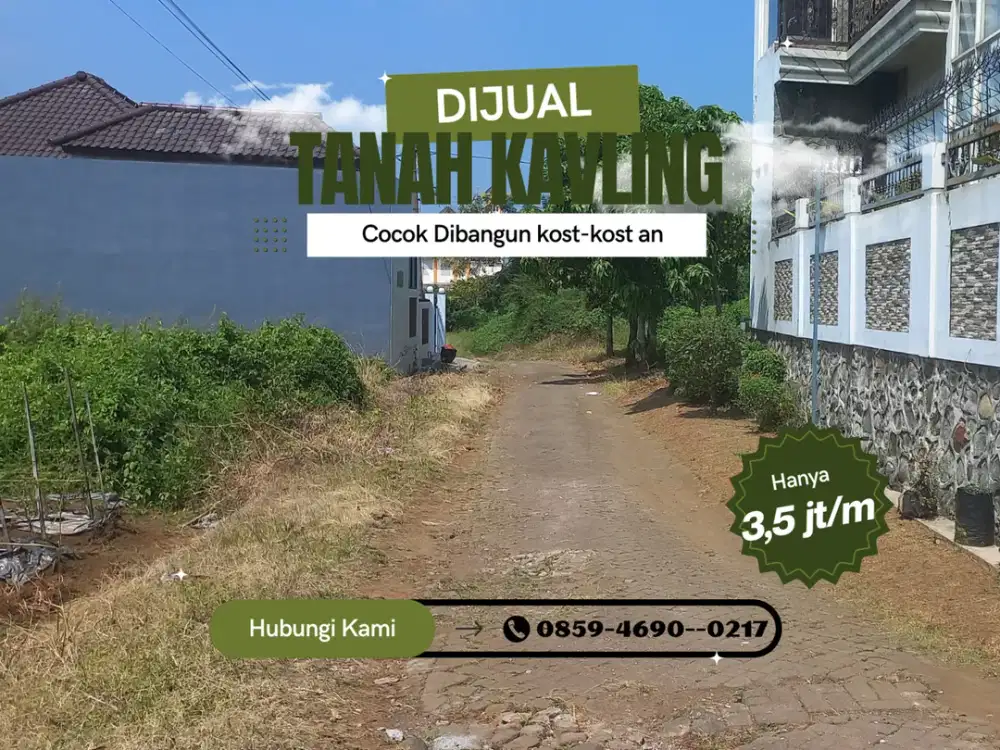 5 Menit Kampus UB Malang Cocok Dibangun Rumah Tanah Malang SHM Split