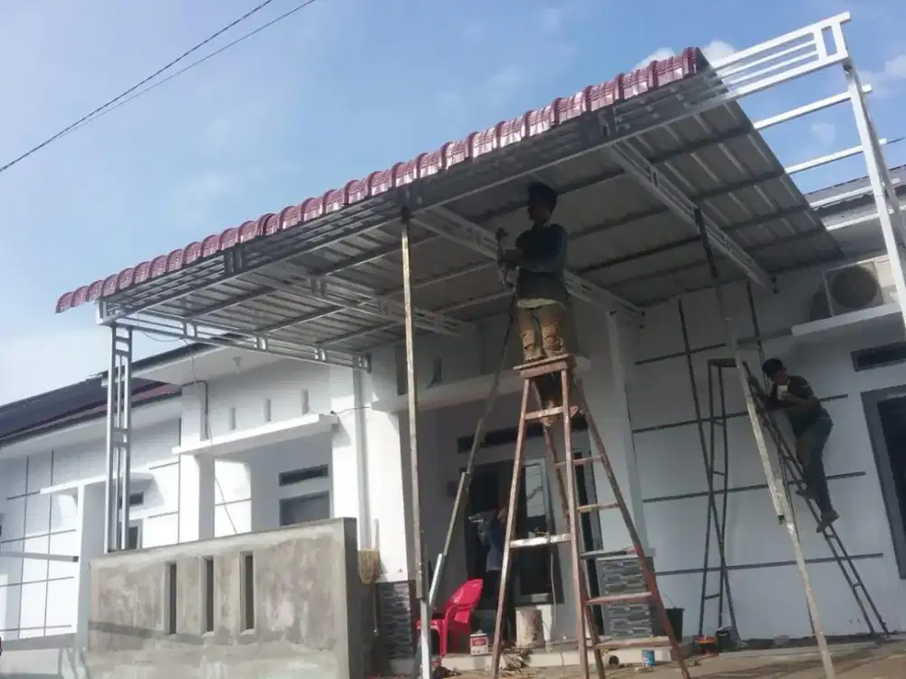 Kanopi hollow 40x40 galpanis atap seng sepandek