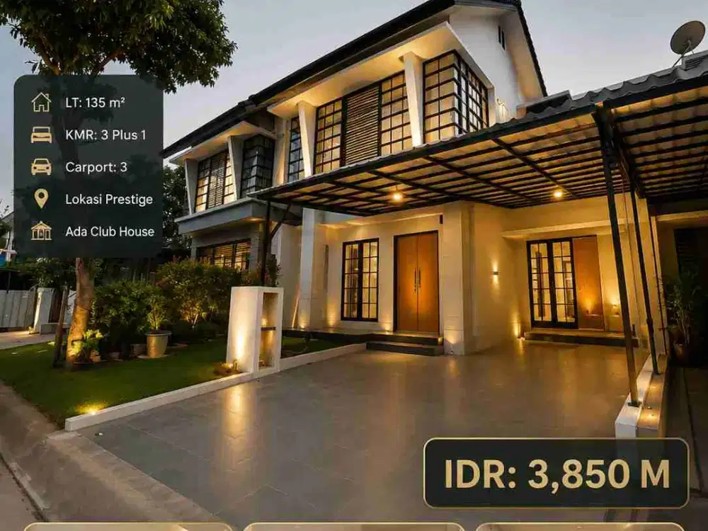Emerald residence Bintaro dekat club house renov carport 3 siap huni lokasi prestige