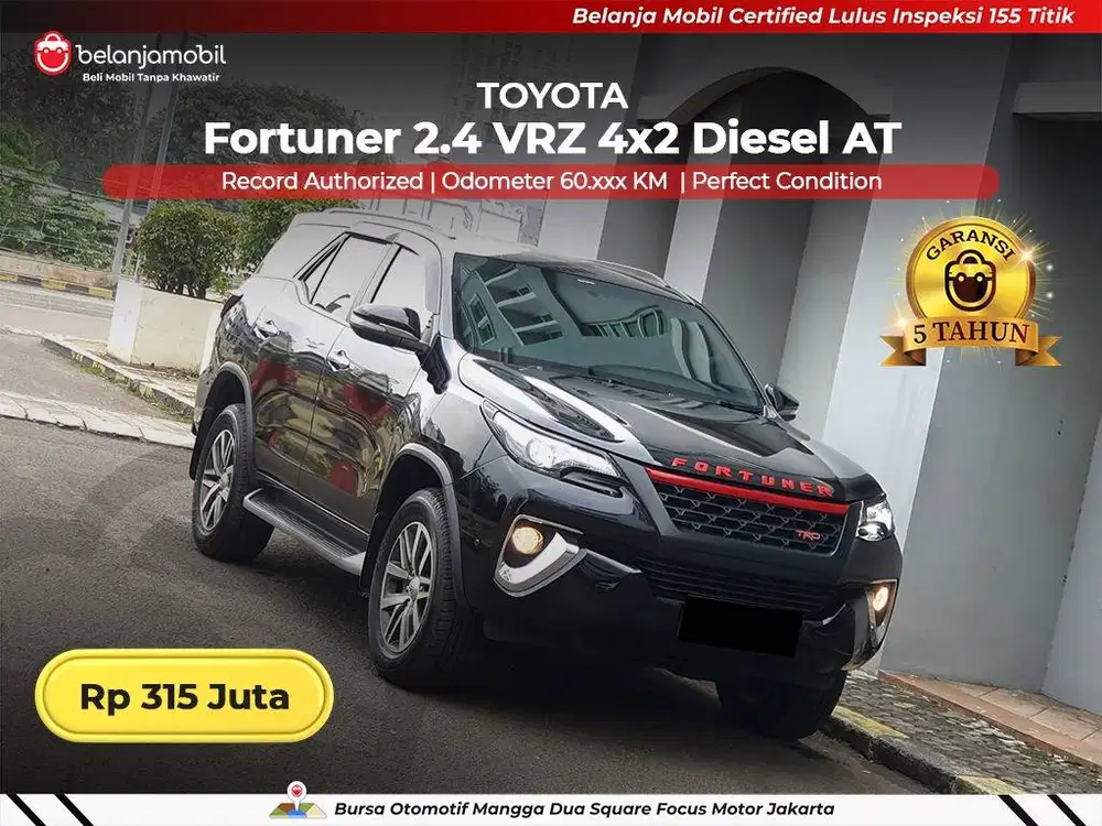 [ GARANSI 5TH ] Toyota Fortuner 2.4 VRZ 4x2 Diesel AT 2016/2017