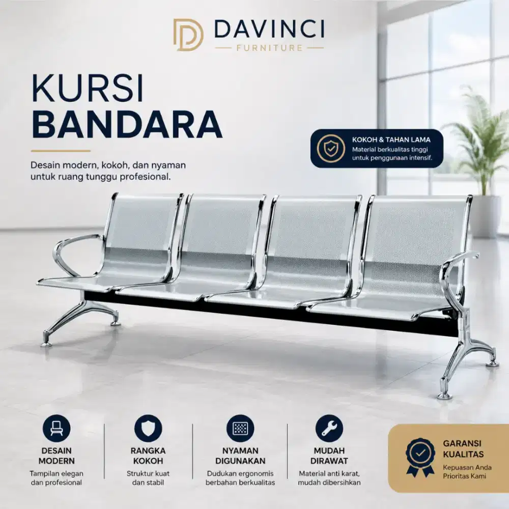 Kursi Tunggu Bandara Premium 4 dudukan Trilium