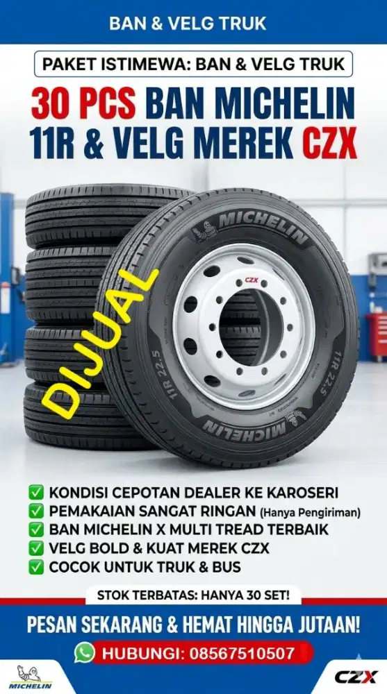 Ban Michelin 11R  velg CZX Copotan pemakaian ringan hanya dealer