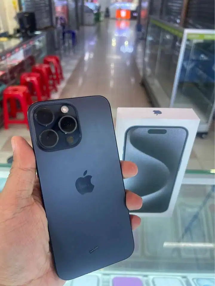 Iphone 15 Promax 256 GB IBOX (Blue Titanium) Mulus Jossjiss