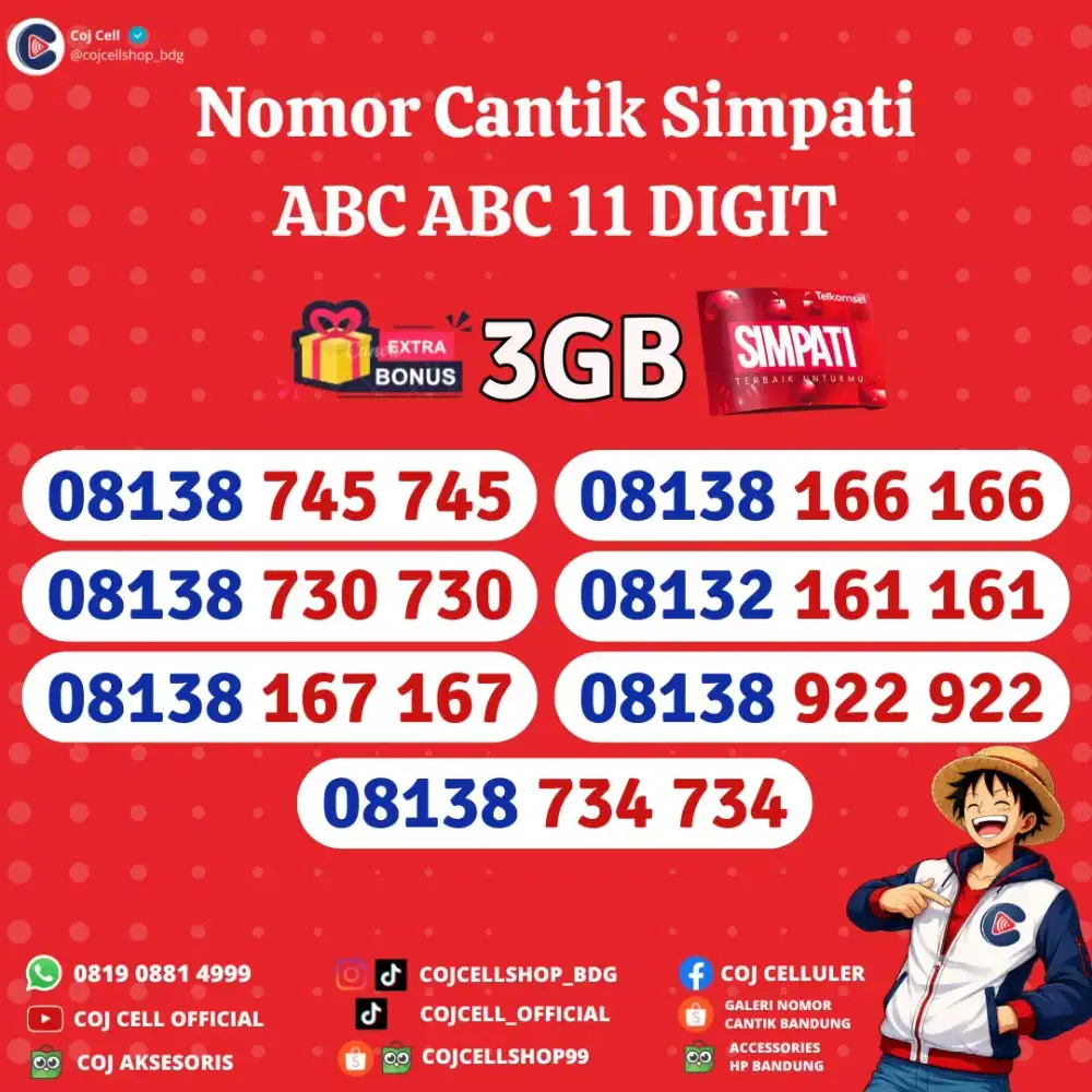 Nomor cantik simpati seri ABC ABC