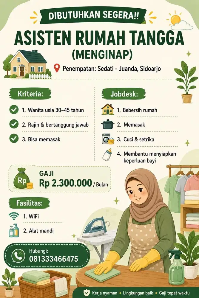Dibutuhkan ART (Menginap)