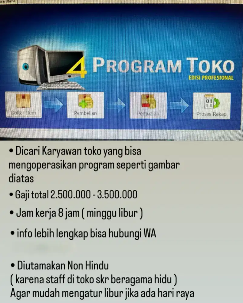 Dicari Karyawan atau Karyawati