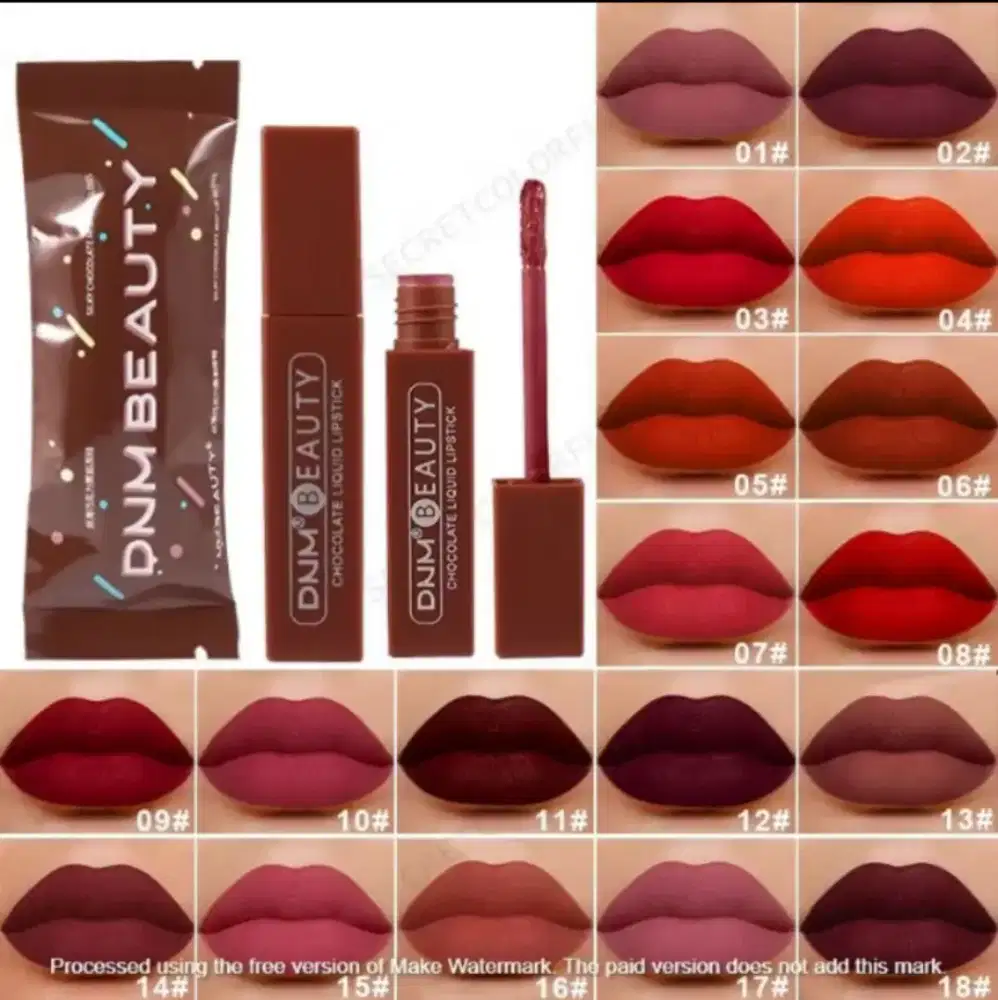 DNM  Chocolate Lipstick Matte Liquid Lip long Lasting Waterproof LA125