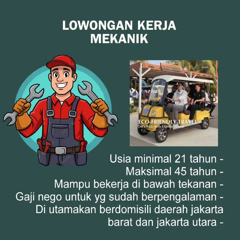 Lowongan Pekerjaan teknisi atau mekanik