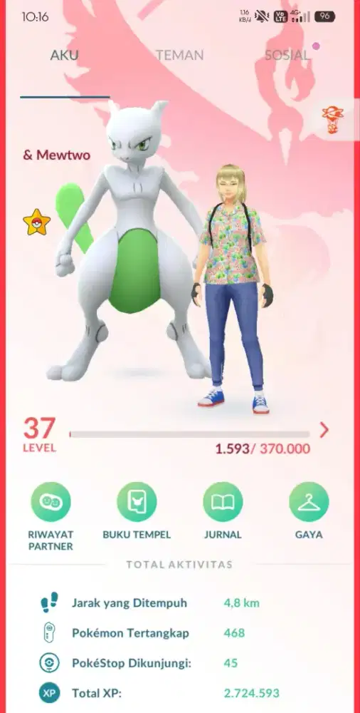 Akun pokemon go lv 37