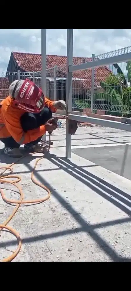 Pembuatan kanopi pagar
