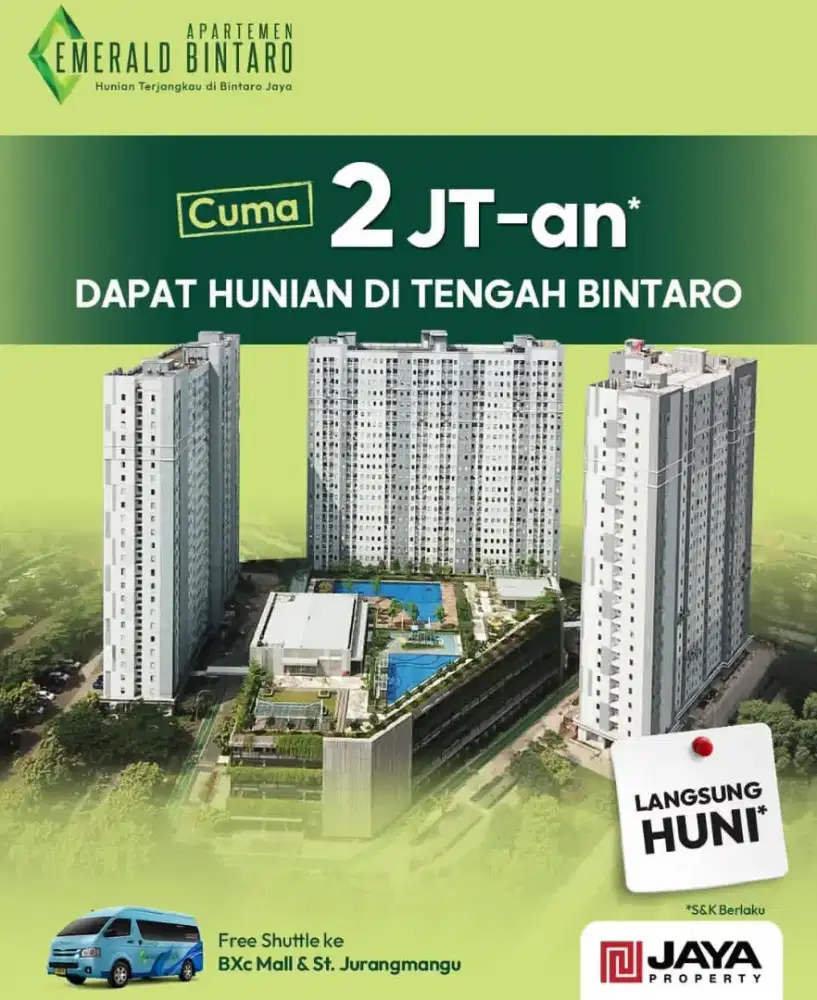 Jual Apartemen Emerald Bintaro Cicila  Ringan Mulai 2Jt-an