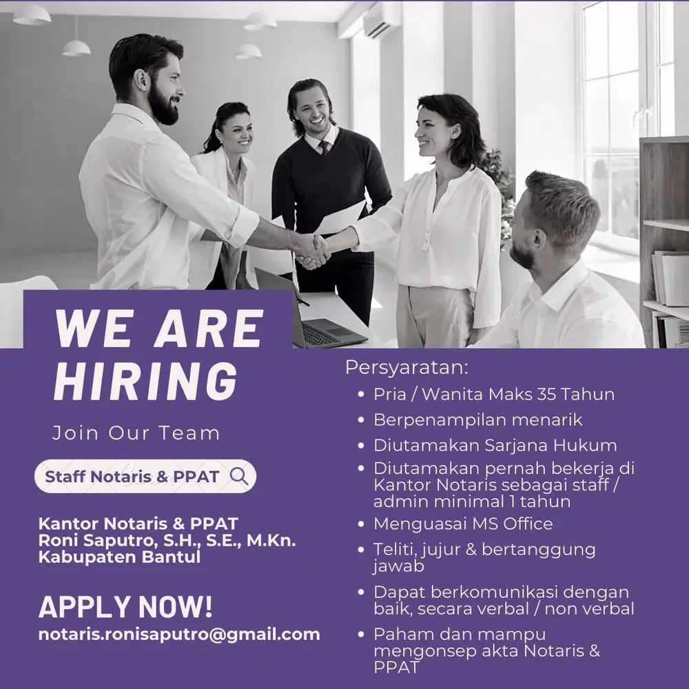 Lowongan Staff Notaris