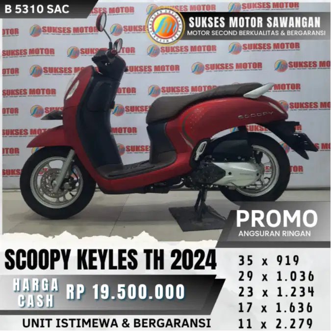 HONDA NEW SCOOPY KEYLES TH 2024 UNIT MULUS BISA CASH KREDIT BERGARANSI