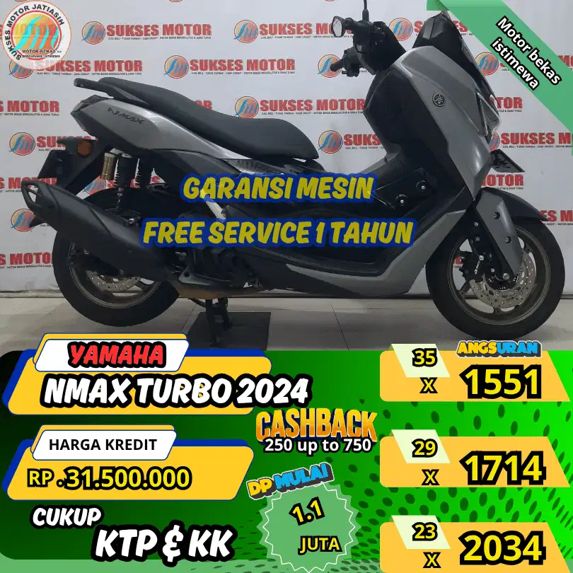 YAMAHA NMAX TURBO 2024 DP&ANGSURAN TERMURAHSYRT KTP&KK(SUKSESMOTOR)