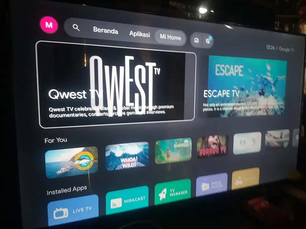 smart tv merek xiomi 43inc