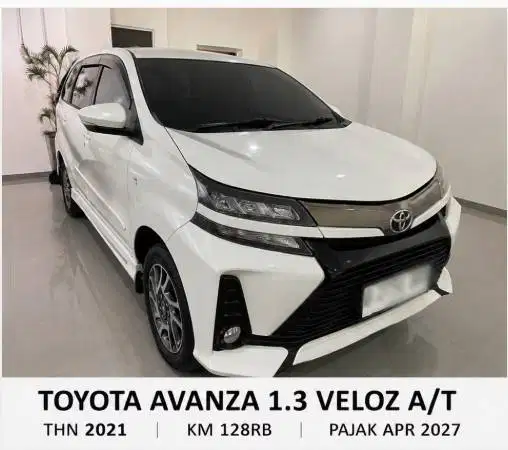 Toyota Avanza 1.3 Veloz A/T 2021 Putih – KM 128 Rb – Pajak Apr 2027 –