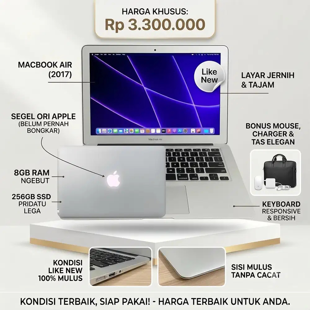 MacBook Air 2017 13 (8GB/256GB) iBox Resmi - Mulus & Siap Pakai