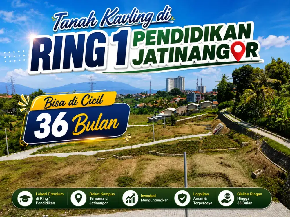 Tanah kavling bisa dicicil 36bulan di Ring 1 Pendidikan Jatinangor