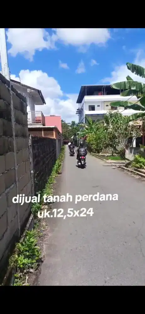 Tanah kavling jalan perdana gang ikhlas ukuran 12,5 x 24