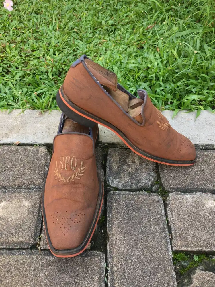 Sepatu Loafers SFQ Suede Coklat Size 42 Original