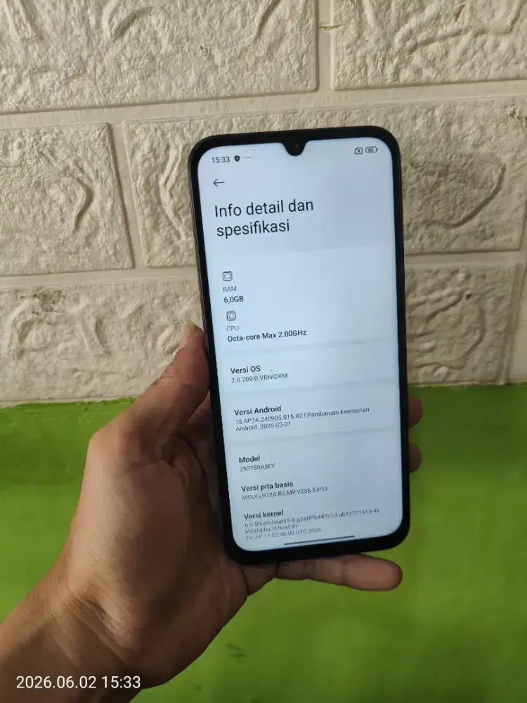Redmi 15c ram 6/128 hp aja halal