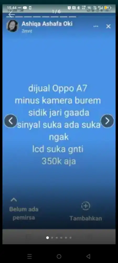 Dijual Oppo A7 Bekas