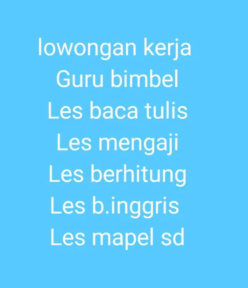 Lowongan kerja guru