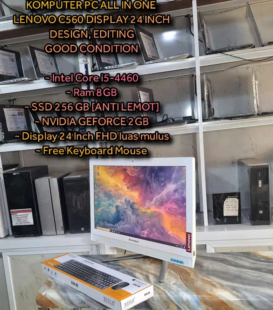 KOMPUTER PC ALL IN ONE LENOVO CORE i5 DUAL VGA 24 INCH MULUS