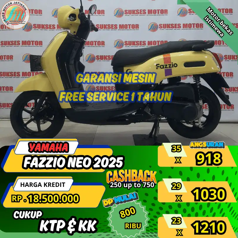 YAMAHA FAZZIO NEO 2025(KUNCI)ANGSURAN TERMURAHSYRT KTP&KK(SUKSESMOTOR)