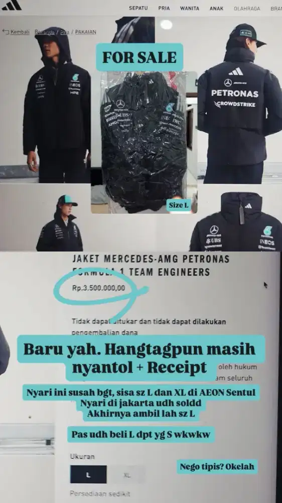 Jaket Mercedes -AMG Petronas-team