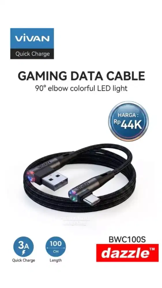 Kabel data vivan bwc 100s gray