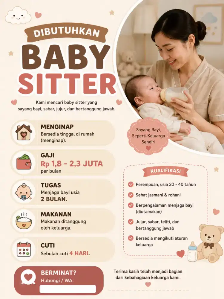 Lowongan kerja Baby Sitter