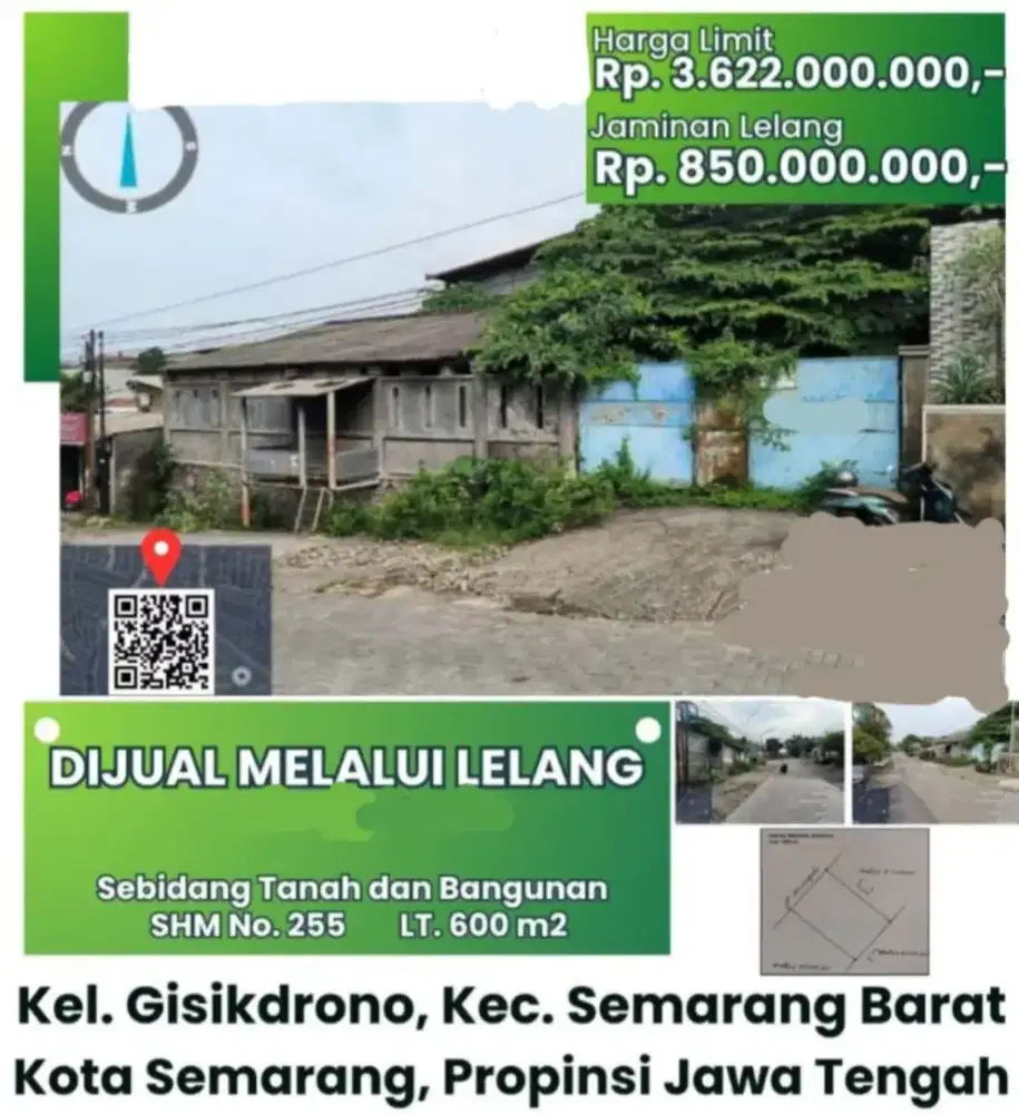 Dijual Rumah Tua Hitung Tanah Gisikdrono Semarang Barat